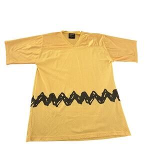 Peanuts Charlie Brown Football Jersey Shirt Adult Large Yellow Snoopy Cedar Fair